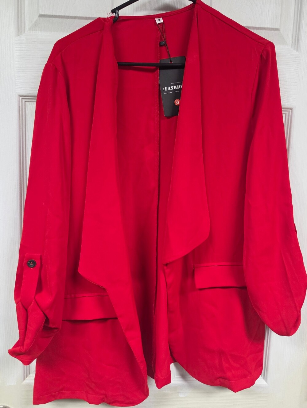 Draped Open-Front Blazer